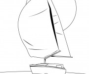 Coloriage Voilier traverse la mer