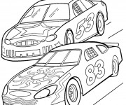 Coloriage et dessins gratuit Des Automobiles en course à imprimer