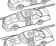 Coloriage et dessins gratuit Des Voiture se Préparent pour la course à imprimer