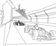 Coloriage Paysage de Course Formule 1
