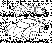 Coloriage Petite Voiture de Course pour enfant