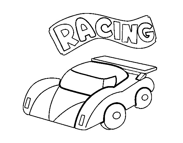 Coloriage Petite Voiture De Course Pour Enfant Dessin