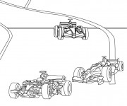 Coloriage Une Illustration de Voitures en course