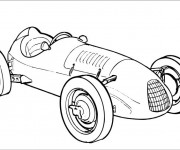 Coloriage Voiture ancienne de Course