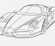 Coloriage Voiture de Course de Luxe dessin gratuit à imprimer