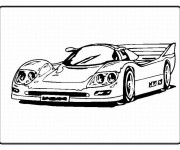 Coloriage Voiture de Course en couleur