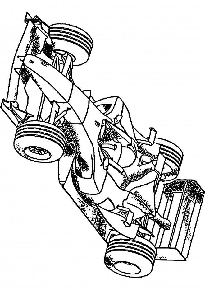 Coloriage Voiture de Course réaliste dessin gratuit à imprimer