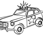 Coloriage Ancienne voiture de police