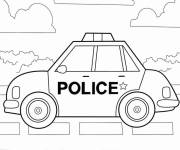 Coloriage Aperçu de la voiture de police