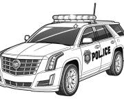 Coloriage Cadillac voiture de police