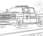 Coloriage Camionnette de Police maternelle