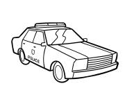 Coloriage et dessins gratuit Croquis de voiture de police simple à imprimer