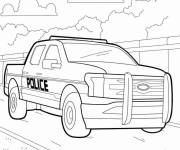 Coloriage Dessin camion de police