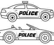 Coloriage Deux voitures de police de luxe