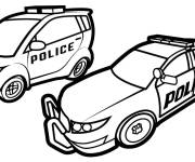 Coloriage et dessins gratuit Deux voitures de police facile à imprimer