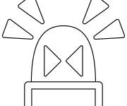 Coloriage Emoji de lumi&egrave;re de voiture de police