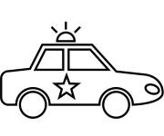 Coloriage Emoji voiture de police