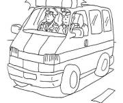 Coloriage Estafette de police &agrave; la poursuite