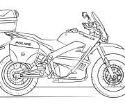 Coloriage Illustration de Moto de Police
