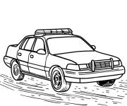 Coloriage et dessins gratuit La voiture de police r&eacute;pond &agrave; l'urgence à imprimer