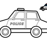 Coloriage Mini voiture de police avec un mod&egrave;le