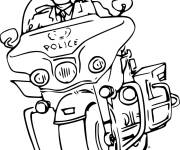 Coloriage Moto de police &agrave; colorier