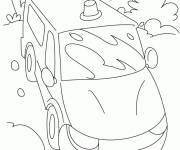 Coloriage Sc&egrave;ne de v&eacute;hicule de police de s&eacute;rie anim&eacute;