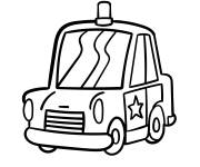 Coloriage Tout petite voiture de gendarmerie de dessin anim&eacute;