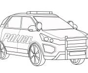 Coloriage Une grosse voiture de police