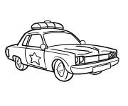 Coloriage Une jolie voiture de police