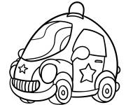 Coloriage Une petite voiture de police toute ronde