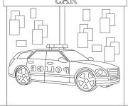 Coloriage V&eacute;hicule de police maternelle &agrave; imprimer