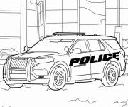 Coloriage Véhicule de Police modèle SUV