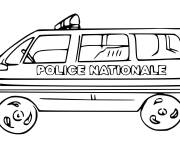 Coloriage V&eacute;hicule de  Police nationale en France