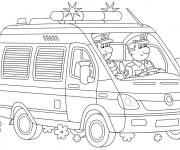 Coloriage V&eacute;hicule de police pour attraper les m&eacute;chants