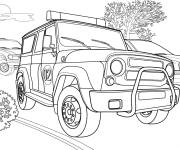 Coloriage Voiture 4x4 de police en ligne