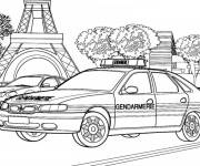 Coloriage Voiture de gendarmerie fran&ccedil;aise