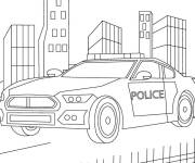 Coloriage Voiture de gendarmerie styl&eacute;