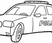 Coloriage Voiture de la police de la circulation