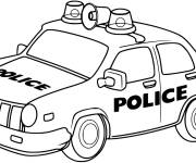 Coloriage Voiture de la police facile