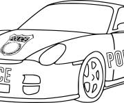 Coloriage Voiture de la police Porche