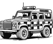 Coloriage Voiture de police 4 x 4 gratuit &agrave; imprimer