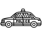 Coloriage Voiture de police align&eacute;e