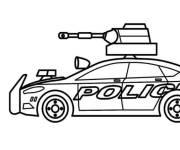 Coloriage Voiture de police avec canon