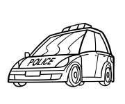 Coloriage Voiture de police avec un design &eacute;trange