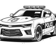Coloriage Voiture de police Chevrolet Camaro