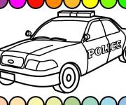Coloriage Voiture de police classique &agrave; imprimer