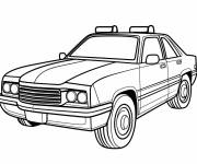 Coloriage Voiture de police classique gratuit cp