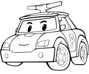 Coloriage Voiture de police de dessin anim&eacute;