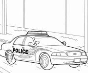 Coloriage Voiture de police de patrouille routière